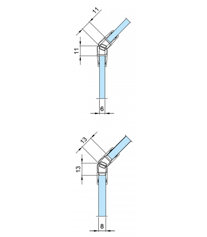 Spessore Cristallo Box Doccia.Profilo Guarnizione Magnetico Per Angolo 135 Per Box Doccia Vetro 6 8 Mm Nord Sud Lunghezza 2200 Mm 8pt8 70 71 Shop Mancini