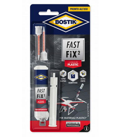 Bostik Fast Fix² Liquid Plastic Adhesivo de reparación de dos componentes, relleno
