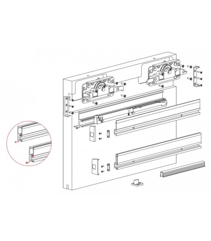 Porte Scorrevoli Legno Con Binario Esterno.Guarnitura Porta In Legno Scorrevole Con Binario Per Ante Fino A 1 Mt Serie Diva Air 2 Shop Mancini