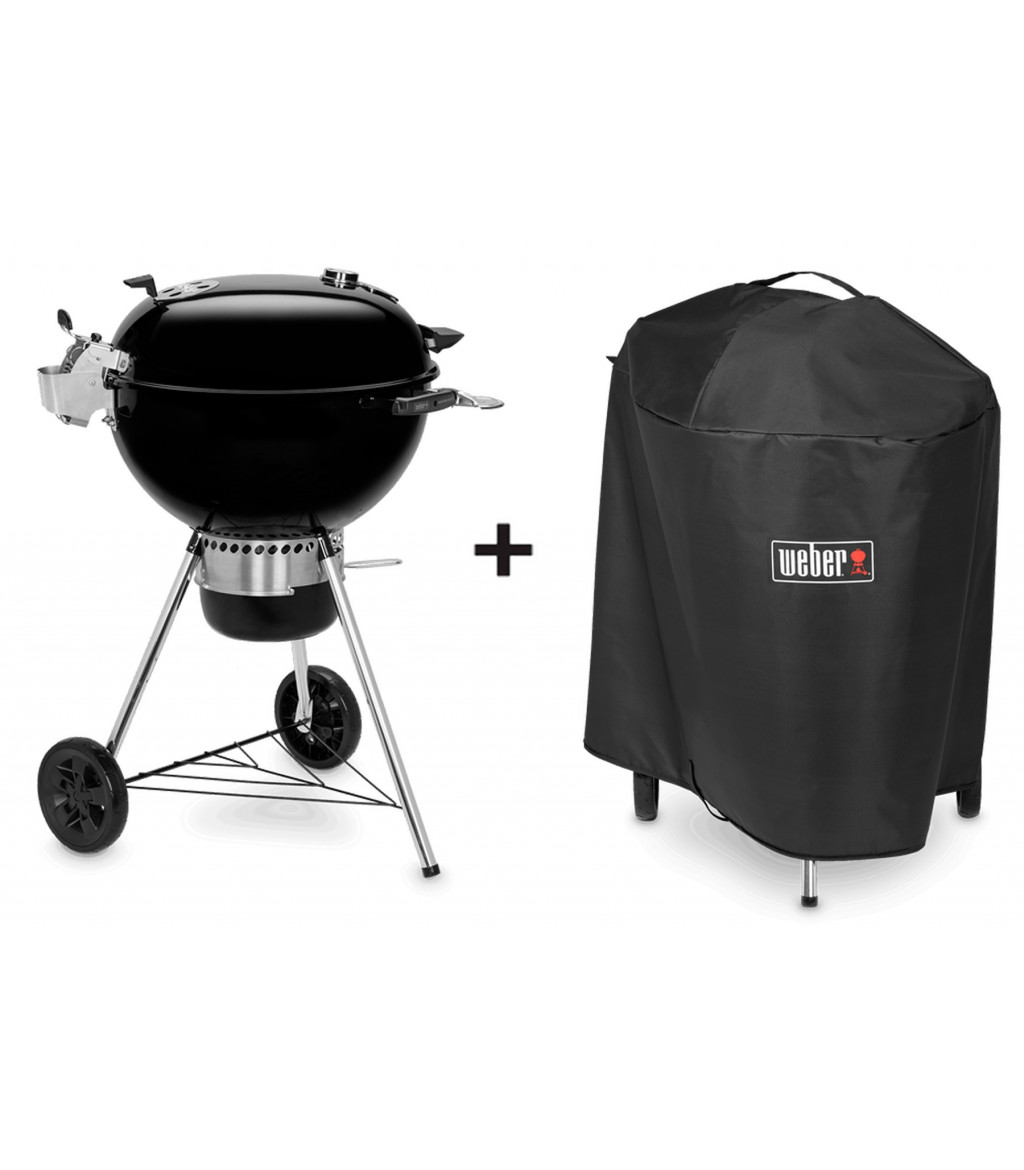 Afslachten Stoffig Gevaar Kit Barbecue + Premium Grill Cover 7186 Weber Master-Touch GBS Premium  E-5770 Ø 57 cm Black with smoker