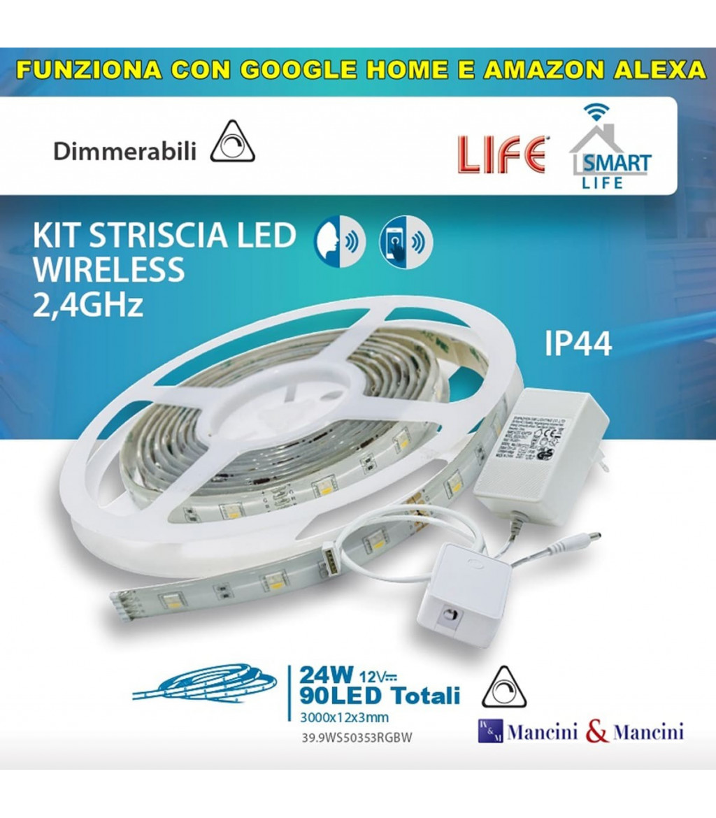 Life Ensemble gradable Ruban LED SMART IP44 sans fil - 24W 2700K+RGB