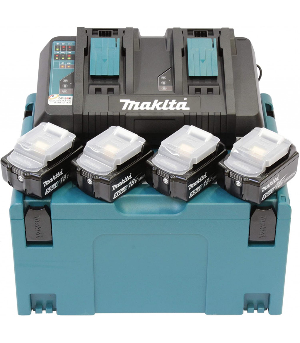 Makita 18V Energy Kit with double charger and four 5 Ah batteries