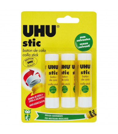 Bâton de colle UHU Stic 3x8,2 g en tube