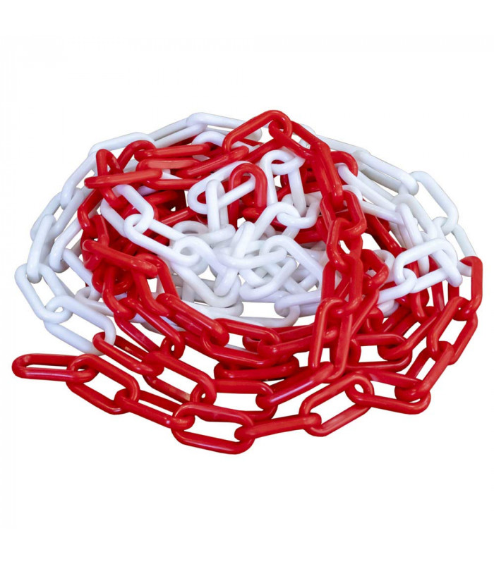 Plastic chain 2,5 mt of 6mm color White / Red