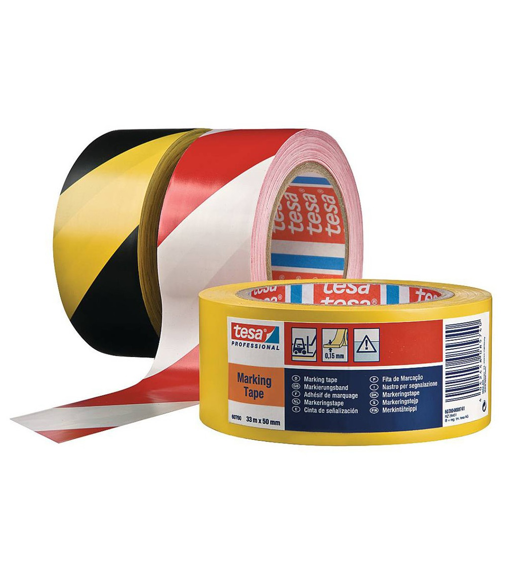 Red adhesive marker tape 33m x 50mm 60760 Tesa