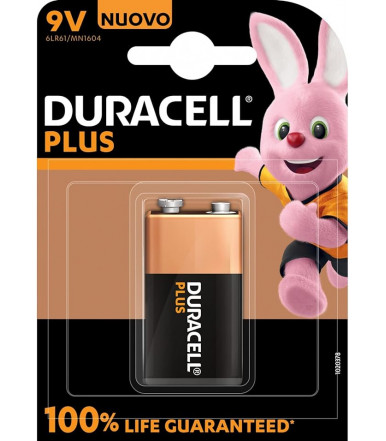 Batteria alcalina Duracell-Plus 9V-6LR61-MN1604