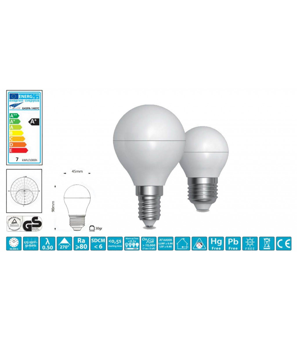 eerste Zoek machine optimalisatie Begin SkyLighting - opaline globe LED lamp - 7W E14 4200K Series Smooth Led